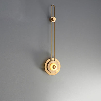 Jade Iron Gold Finish Round Frame LED Wall Sconce Lamp