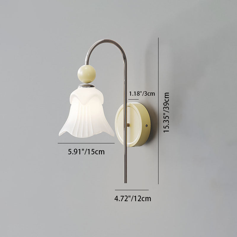 French Round Ball Iron Glass 1-Light Wall Sconce Lamp