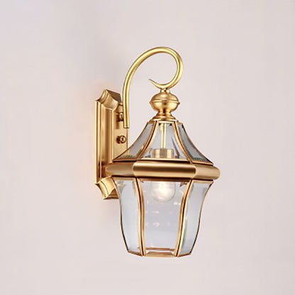 Hexagonal Glass Waterproof 1-Light Outdoor Wall Sconce Lamp