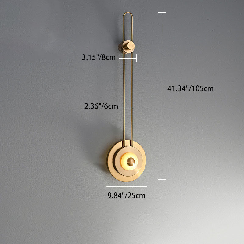 Jade Iron Gold Finish Round Frame LED Wall Sconce Lamp