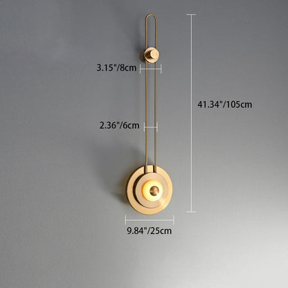 Jade Iron Gold Finish Round Frame LED Wall Sconce Lamp