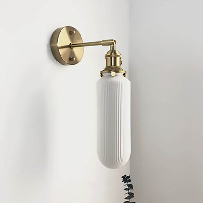 Japanese Oval Brass Lucite 1-Light Wall Sconce Lamp