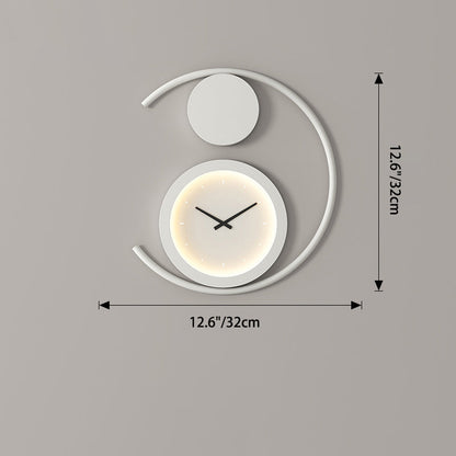 Round Clock Heart Iron Acrylic LED Wall Sconce Lamp