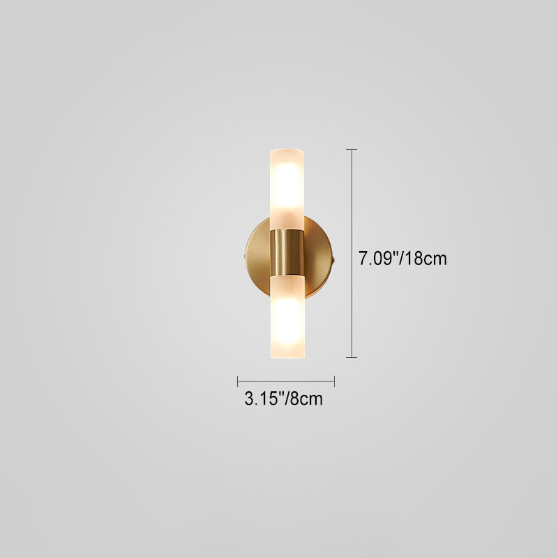Copper Acrylic Cylinder Ball 1/2/4 Light Wall Sconce Lamp