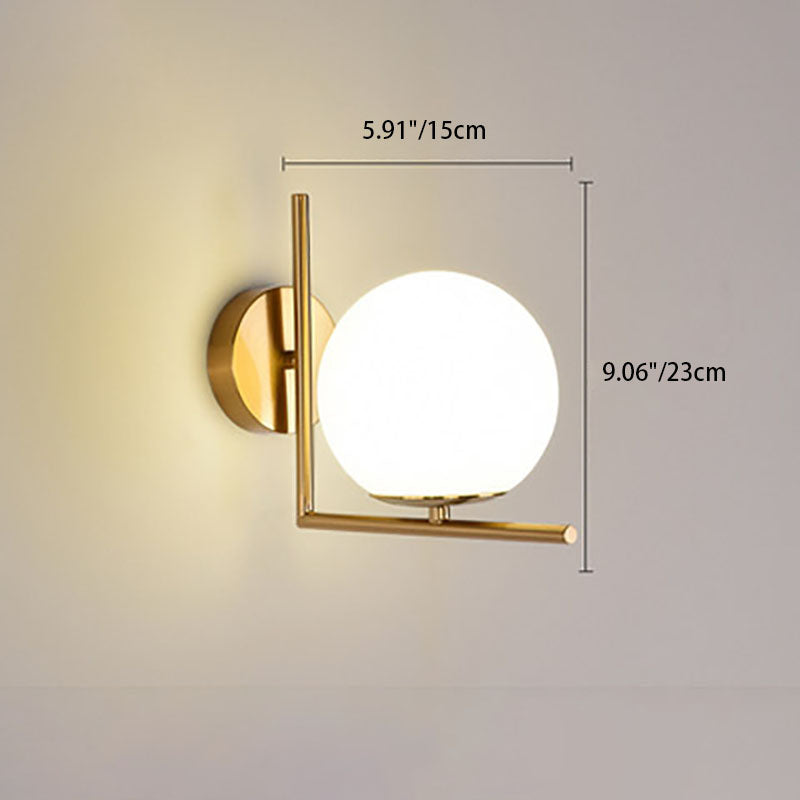 Scandinavian Round Ball Iron Glass 1-Light Wall Sconce Lamp