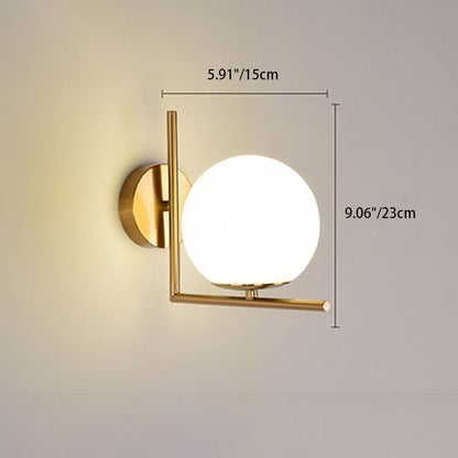 Scandinavian Round Ball Iron Glass 1-Light Wall Sconce Lamp