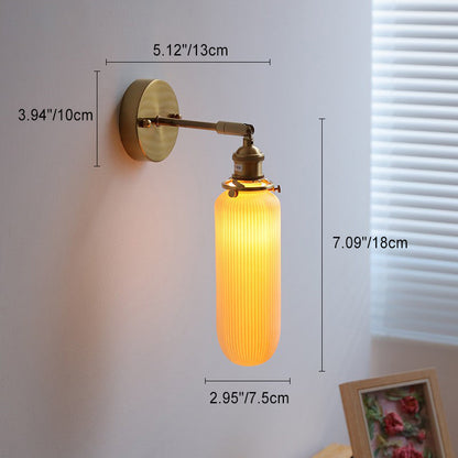 Japanese Semicircular Strip Ball 1-Light Wall Sconce Lamp
