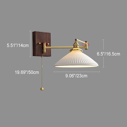 Japanese Grain Full Copper Ceramic 1-Light Wall Sconce Lamp