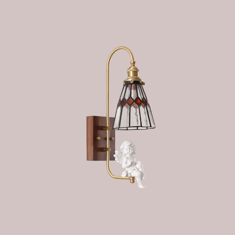 Traditional Resin Bird Angel 1-Light Wall Sconce Lamp