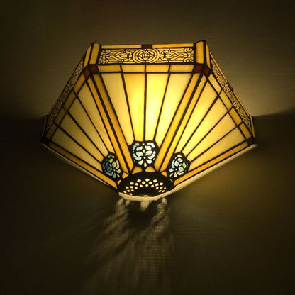 Tiffany Flower Dragonfly 1-Light Wall Sconce Lamp