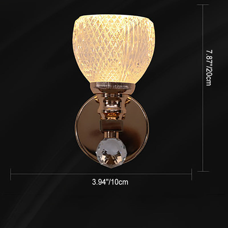 Cylindrical Hardware Acrylic 1-Light Wall Sconce Lamp