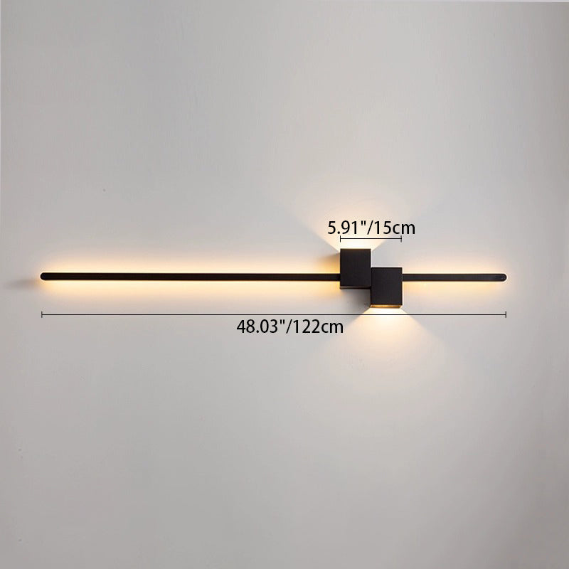 Strip Rectangle Iron Aluminum LED Wall Sconce Lamp