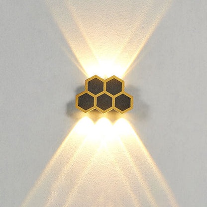 Outdoor Combination Black Gold LED Wall Sconce Lamp
