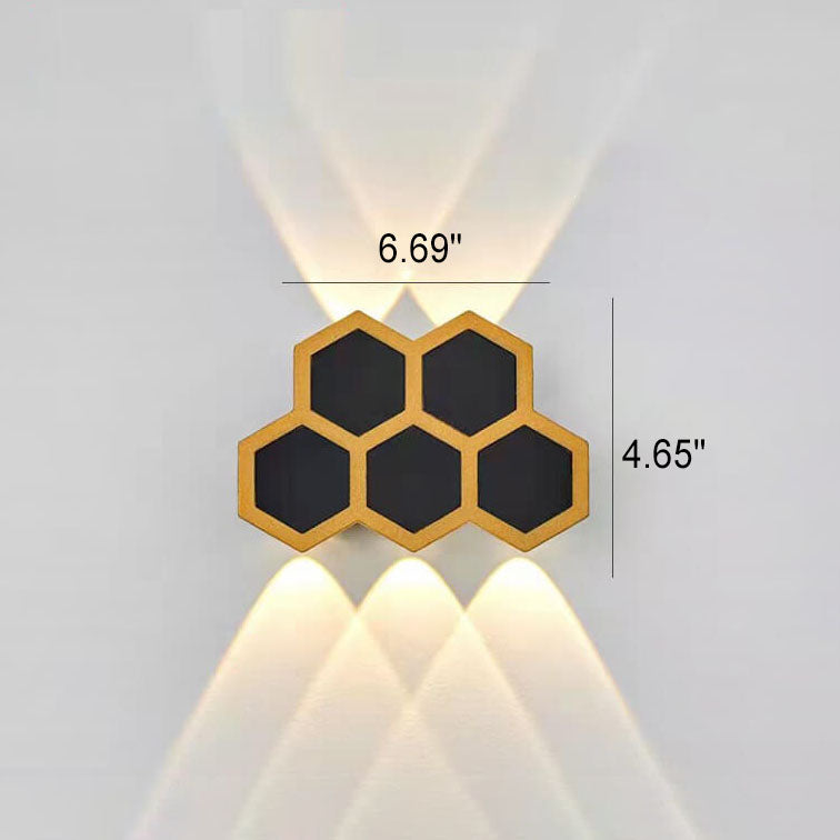 Outdoor Combination Black Gold LED Wall Sconce Lamp