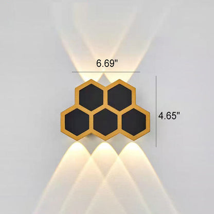 Outdoor Combination Black Gold LED Wall Sconce Lamp