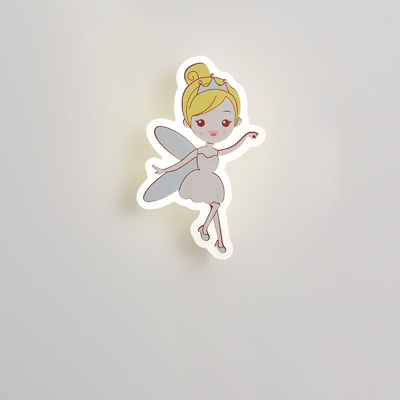 Acrylic Fairy Astronaut Iron LED Kids Wall Sconce Lamp