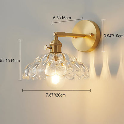 French Glass Flower Shape 1-Light Wall Sconce Lamp