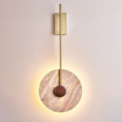 Scandinavian Iron Yellow Travertine LED Wall Sconce Lamp