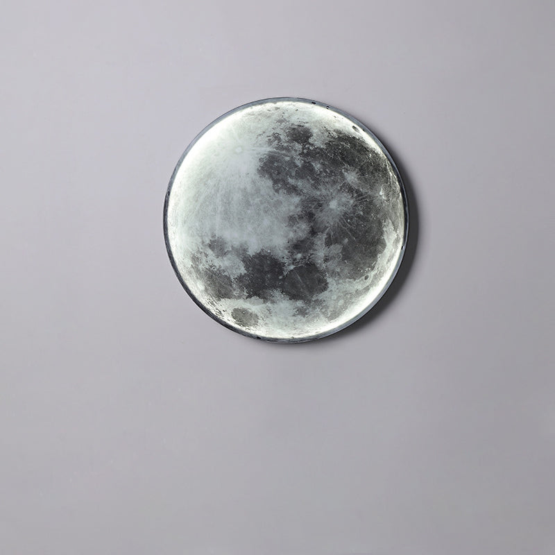 Creative Round Moon Aluminum Acrylic LED Wall Sconce Lamp