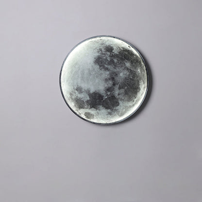 Creative Round Moon Aluminum Acrylic LED Wall Sconce Lamp