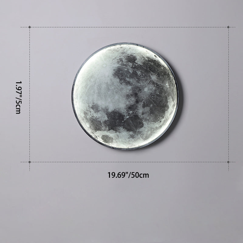 Creative Round Moon Aluminum Acrylic LED Wall Sconce Lamp