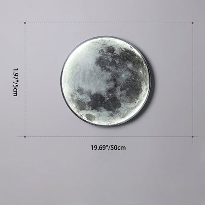 Creative Round Moon Aluminum Acrylic LED Wall Sconce Lamp