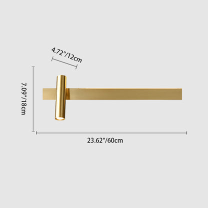 Luxury Rectangle Cylinder Full Copper LED Wall Sconce Lamp