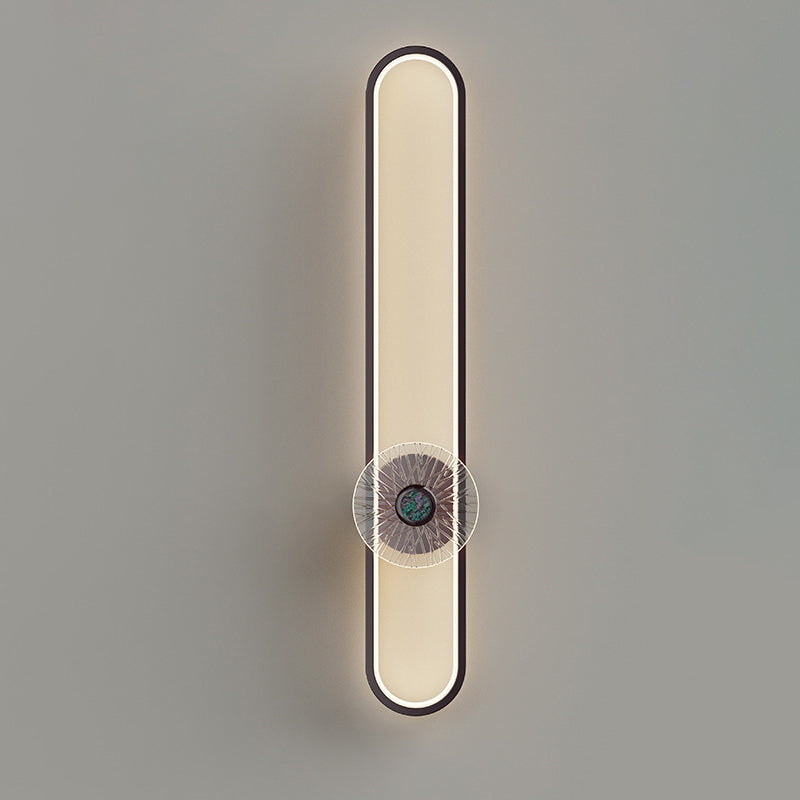 Minimalist Long Oval Hardware Aluminum LED Wall Sconce Lamp