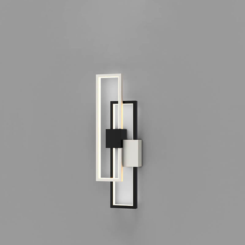 Minimalist Square Frame Iron Silicone LED Wall Sconce Lamp