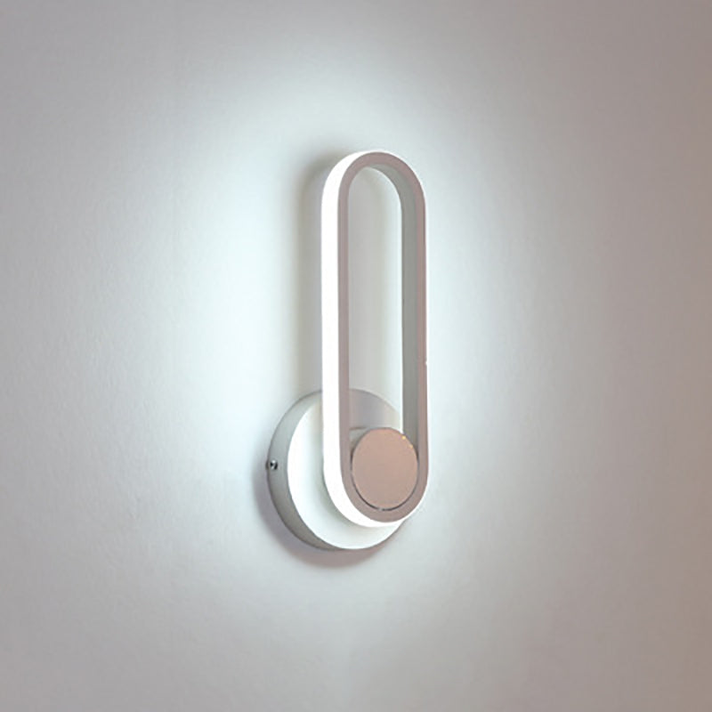 Simplicity Iron Oval Ring Rotatable LED Wall Sconce Lamp