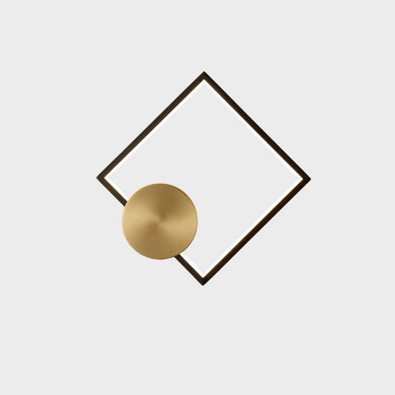 Brass Acrylic Triangle Square Circle LED Wall Sconce Lamp