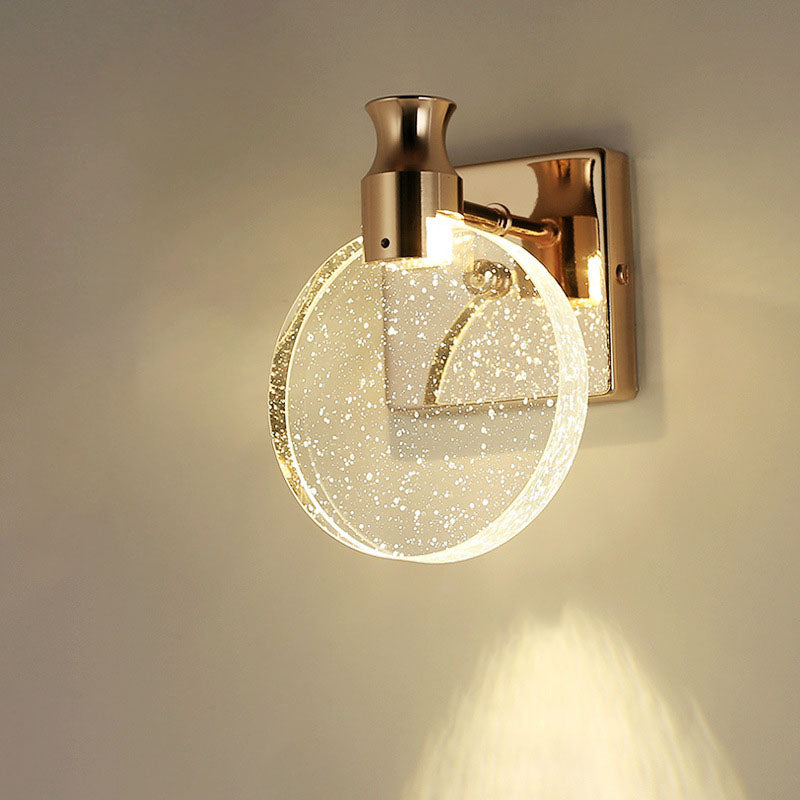 Round Bubble Crystal Aluminum Iron LED Wall Sconce Lamp