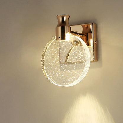 Round Bubble Crystal Aluminum Iron LED Wall Sconce Lamp