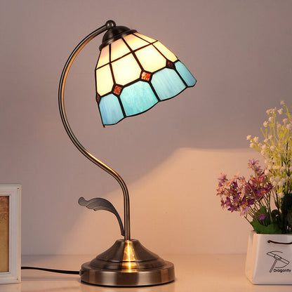 Vintage European Glass Table Lamp