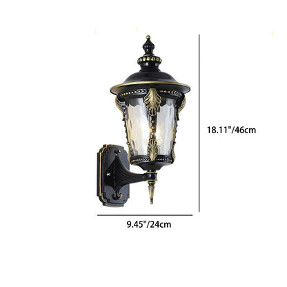 Waterproof Aluminum Glass 1-Light Outdoor Wall Sconce Lamp