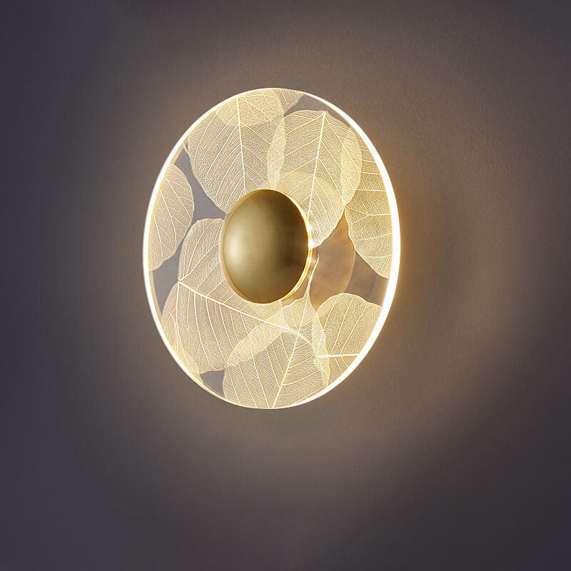 Light Pattern Round Iron Acrylic LED Wall Sconce Lamp