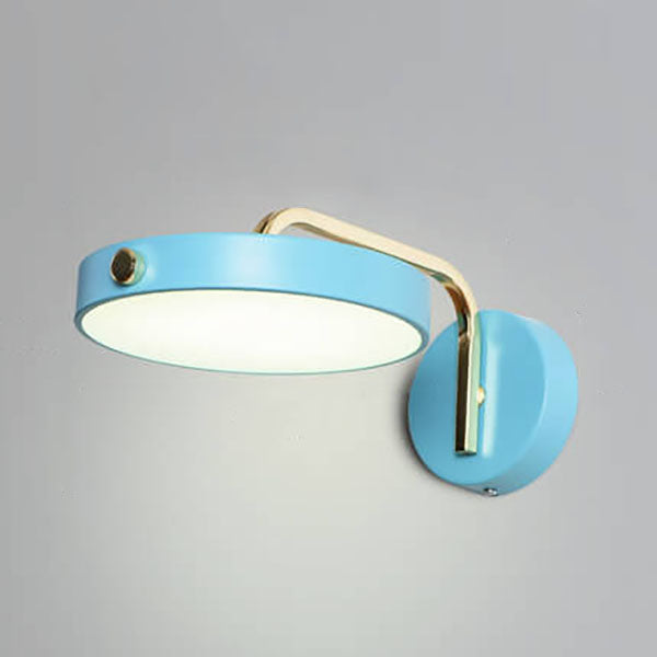 Macaron Color Round Head Iron Acrylic LED Wall Sconce Lamp