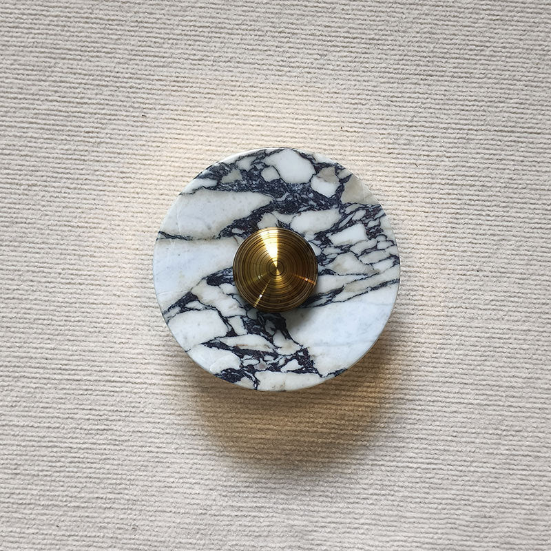 Scandinavian Round Metal Marble LED Wall Sconce Lamp