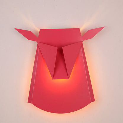 Creative Iron Bull Head Shape LED Wall Sconce Lamp