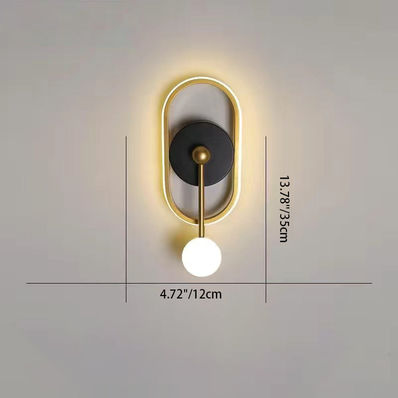 Oval Round Square Iron Aluminum LED Wall Sconce Lamp