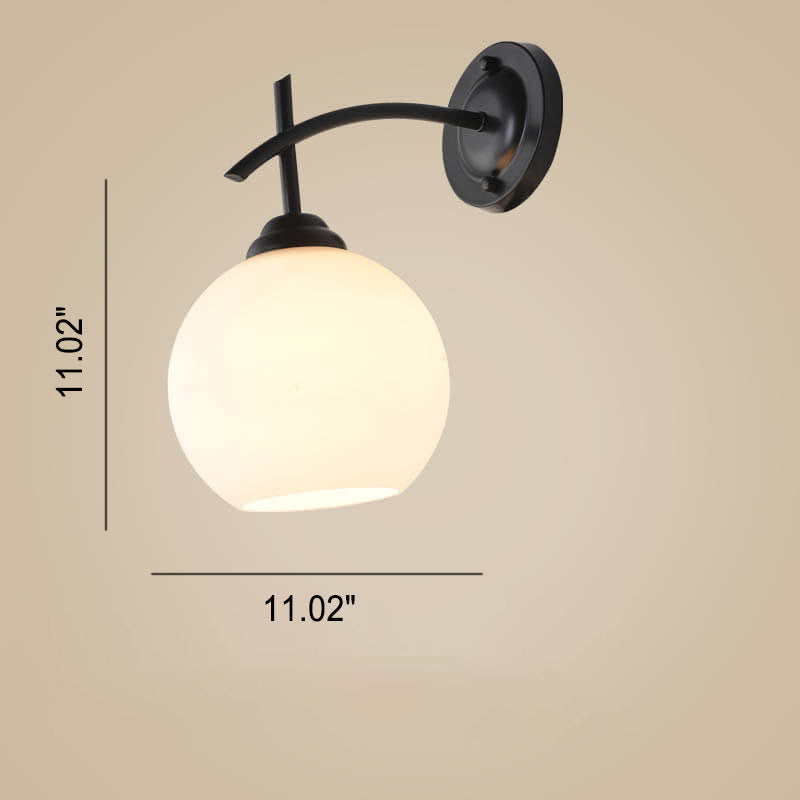 Retro Rustic Iron Glass 1-Light Wall Sconce Lamp