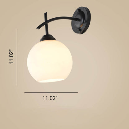 Retro Rustic Iron Glass 1-Light Wall Sconce Lamp