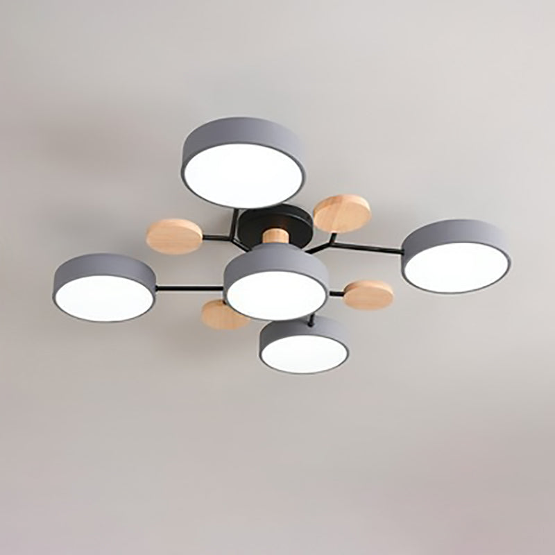 Scandinavian Round Molecule Branch Semi-Flush Light