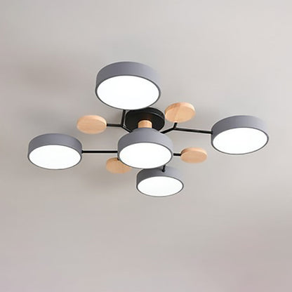 Scandinavian Round Molecule Branch Semi-Flush Light