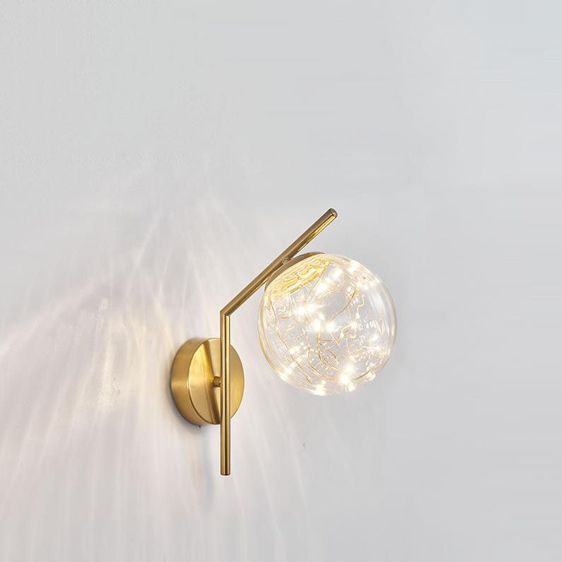 European Full Star Iron Glass Ball LED Wall Sconce Lamp