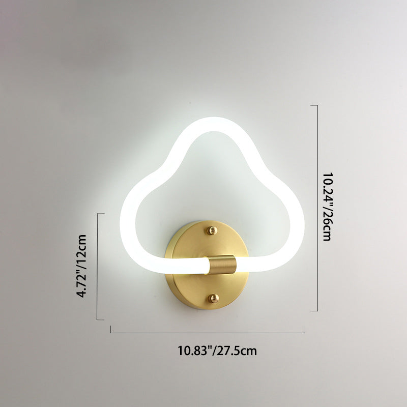 Brass Oval Figure Six Eight Letter LED Wall Sconce Lamp