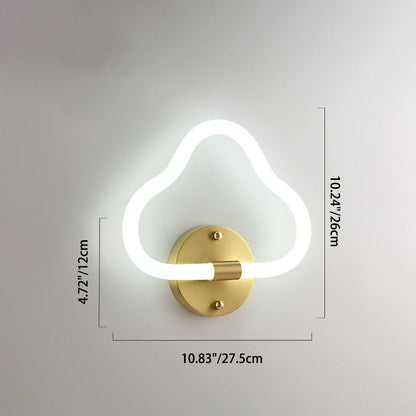 Brass Oval Figure Six Eight Letter LED Wall Sconce Lamp