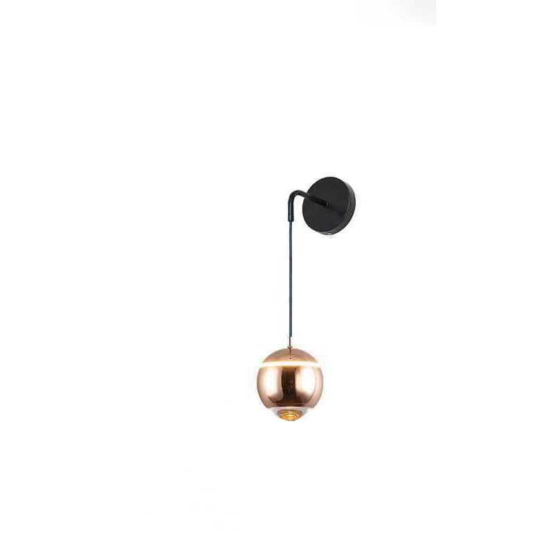 Minimalist Round Ball Aluminum Glass LED Wall Sconce Lamp