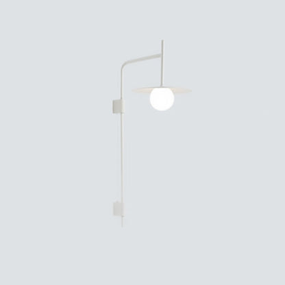 Iron Glass Disc Round Plate 1-Light Wall Sconce Lamp