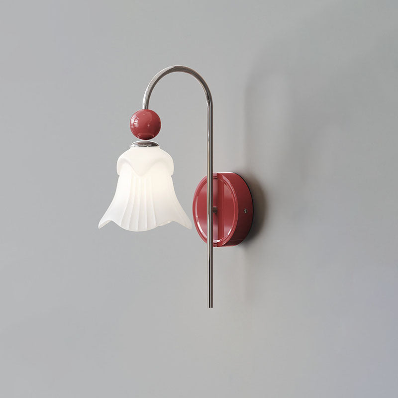 French Round Ball Iron Glass 1-Light Wall Sconce Lamp